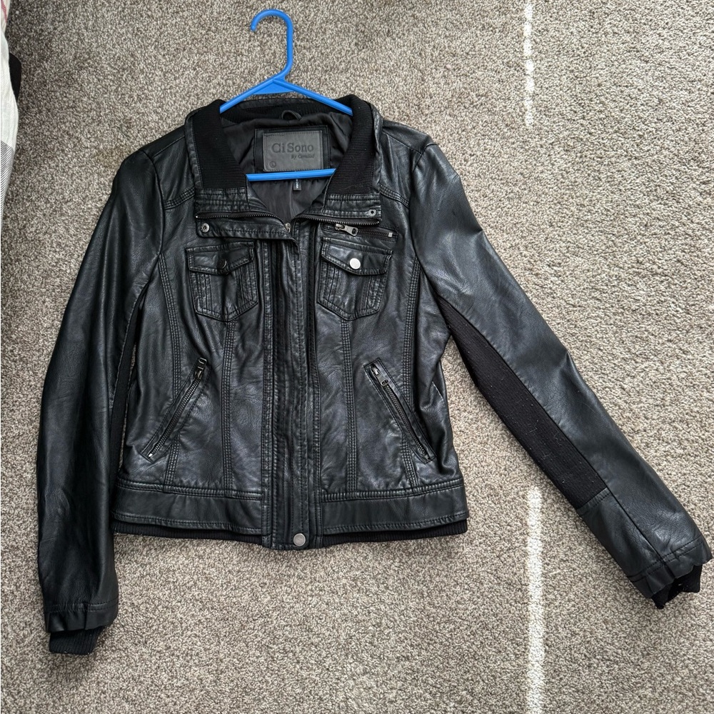 Black leather jacket